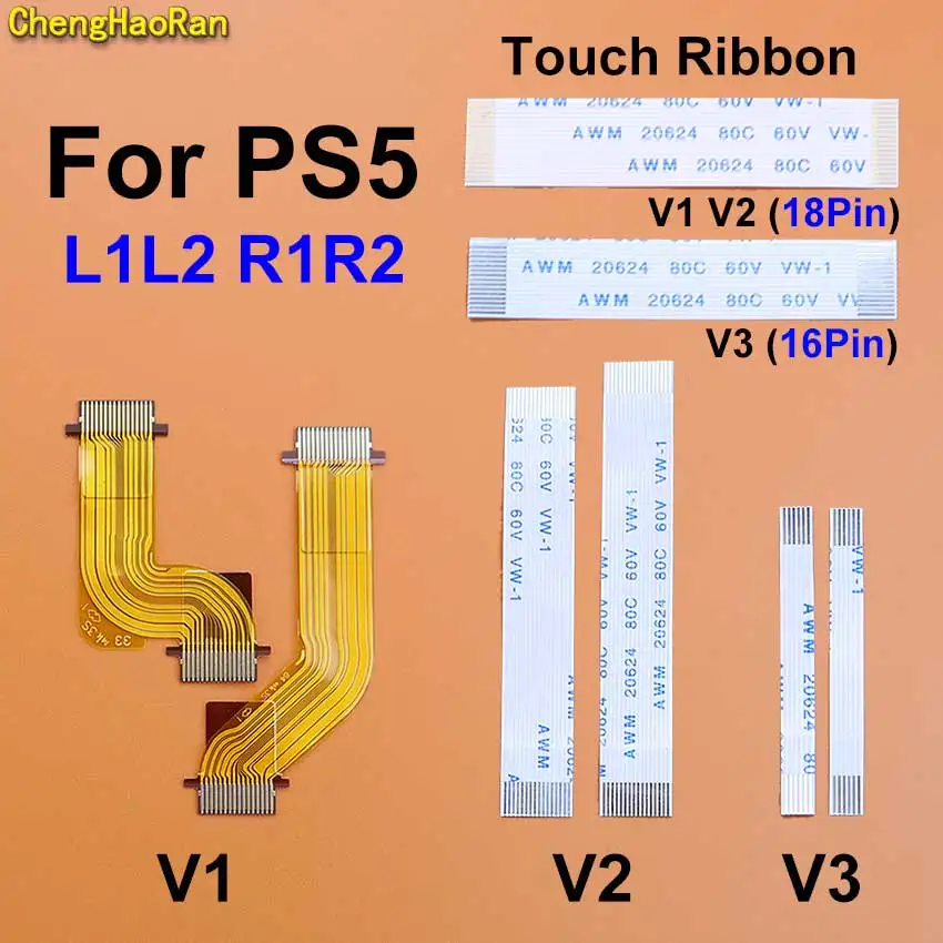 

16Pin 18Pin Touch Ribbon Cable R2 L2 L1 R1 Trigger Button Flex Cable For PS5 V1 V2 V3 Controller BDM-010 030 Motor Connect Cable