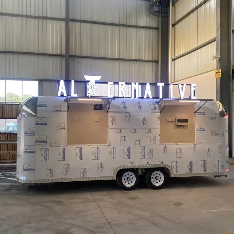 مقطورة امتياز الطعام، مقطورة طعام مصممة متعددة المحطات لخدمة المطبخ المتنوعة والمناسبات عالية الحجم #5