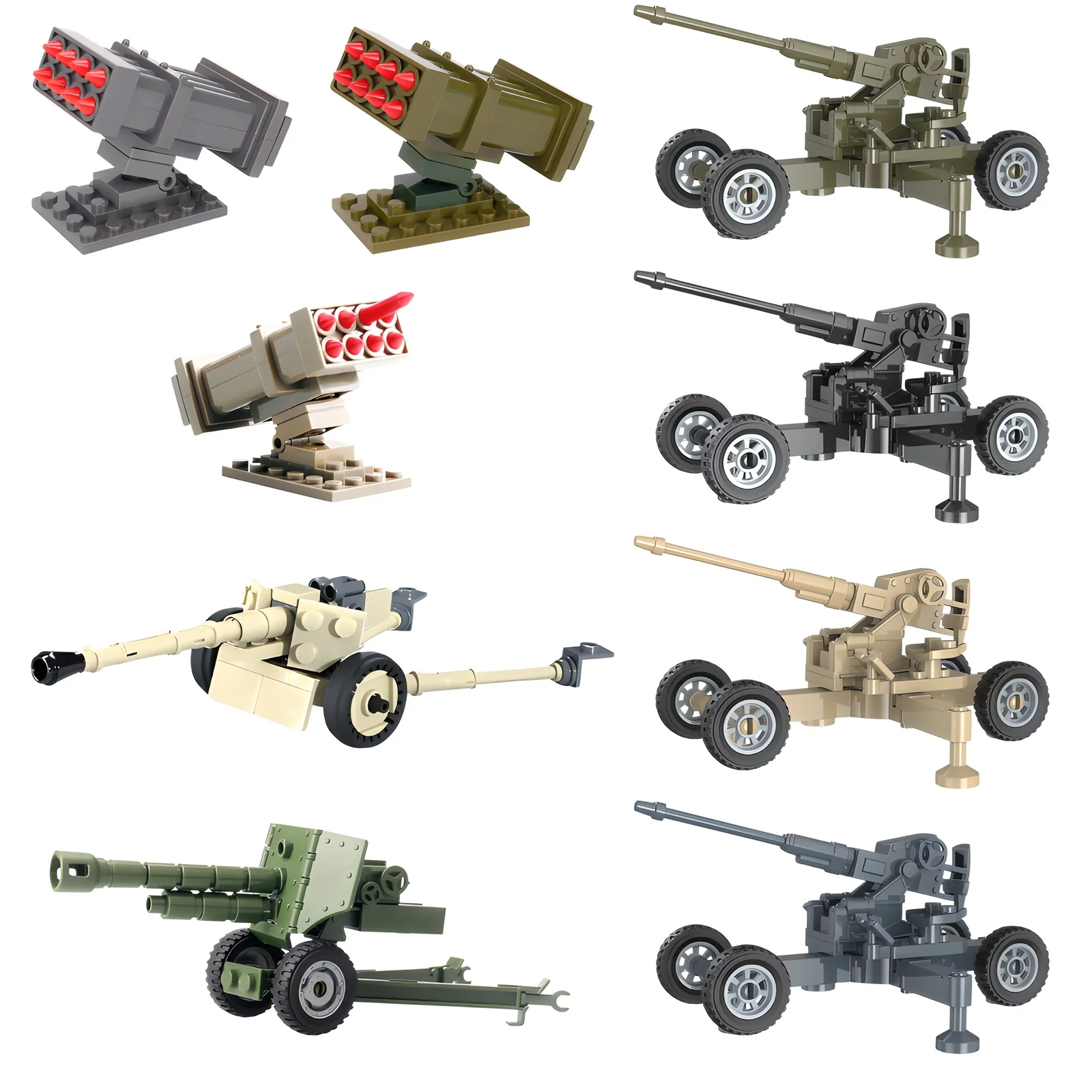 Third‑party Small Particle Building Block Model Toy, Assembled German WWII Pak 40 Anti‑Tank Gun