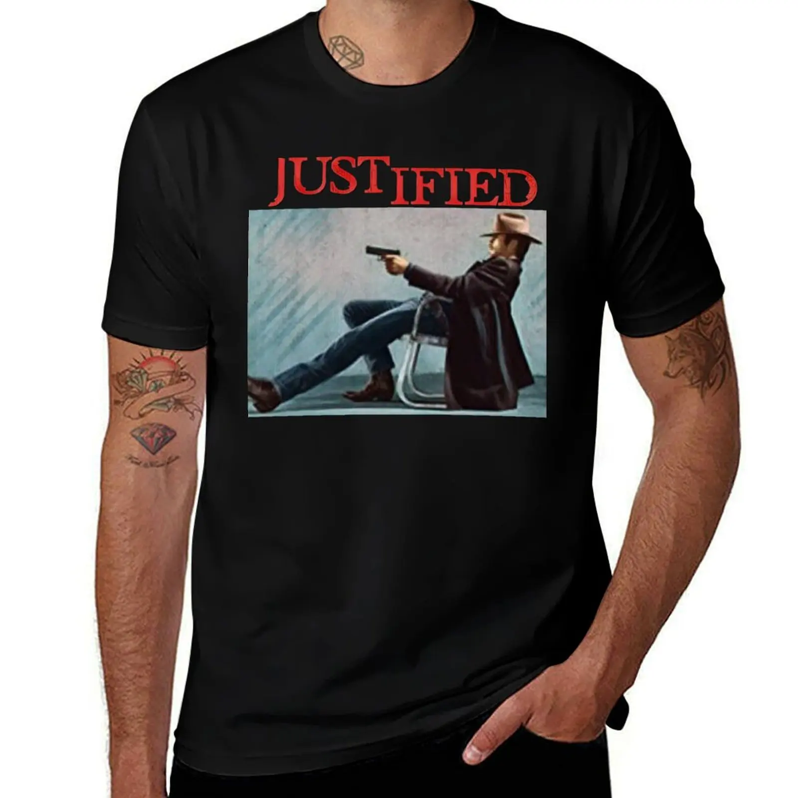 Justified tee T-Shirt anime t shirts oversize T-Shirt