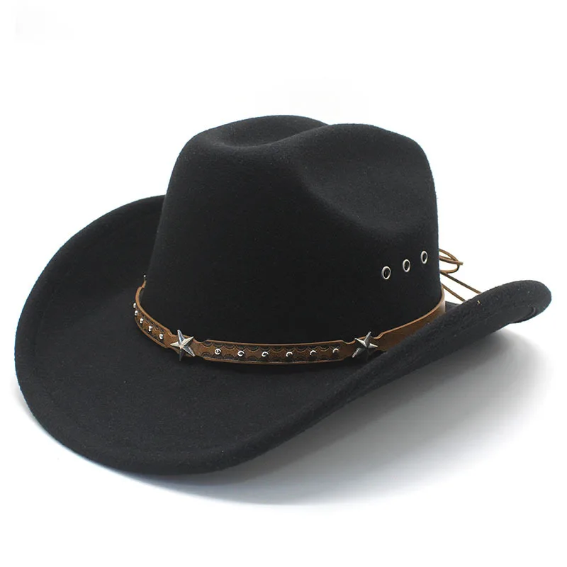 New Hot-Selling Hat for Women Western Cowboy Hat Men's Ethnic Style Wide Brim Fedora Jazz Hat
