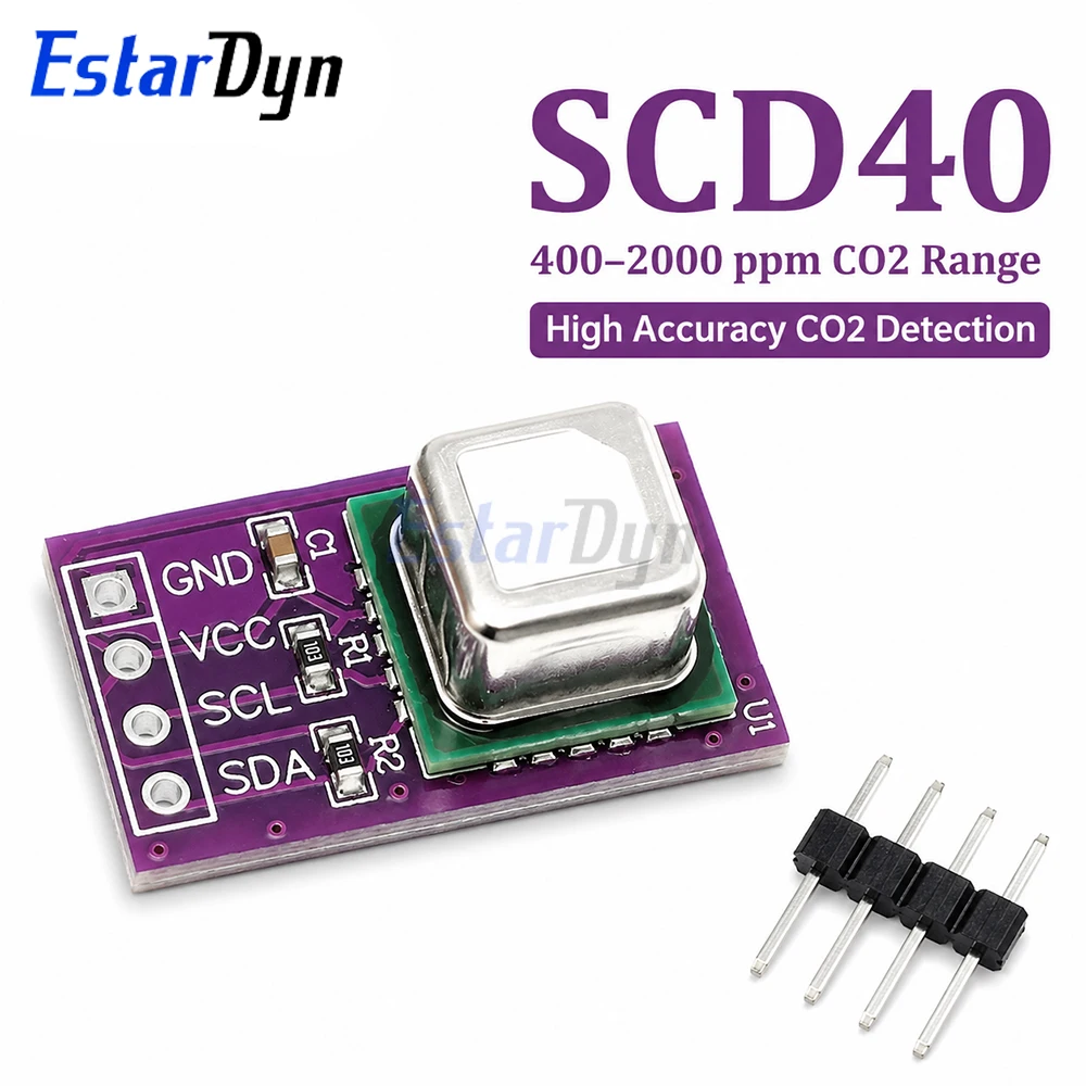 Estardyn SCD40 SCD41 CO2 Carbon Dioxide Temperature Humidity Sensor Module I2C NDIR 2.4-5.5V Air Quality Monitor
