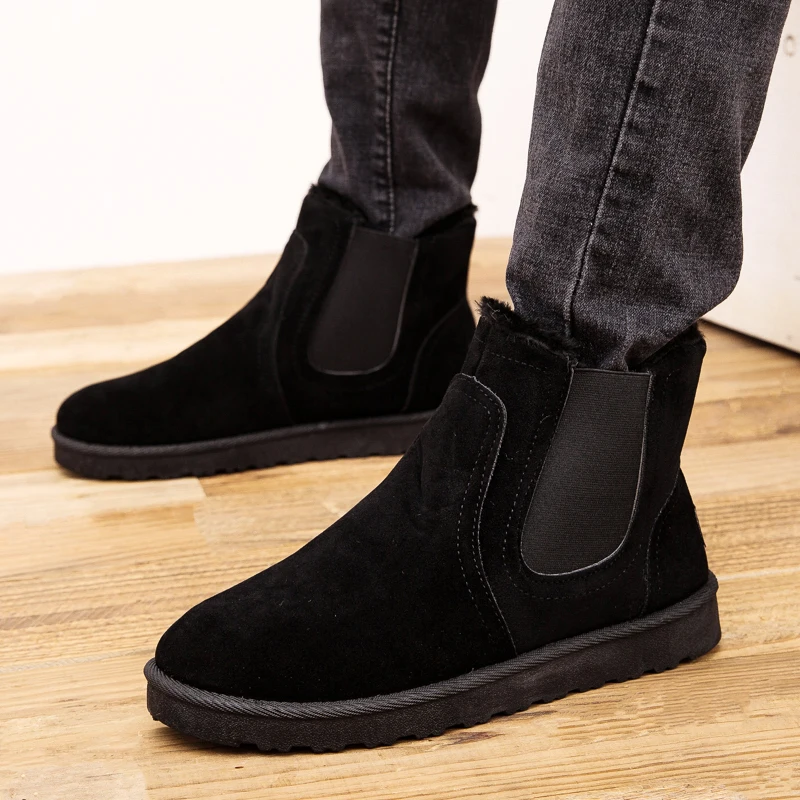 2023 New Work Shoes Men Platform Ankle Boots Men Safety Shoes Fashion Quality With Fur Boots Outdoor Booties Zapatos De Hombre