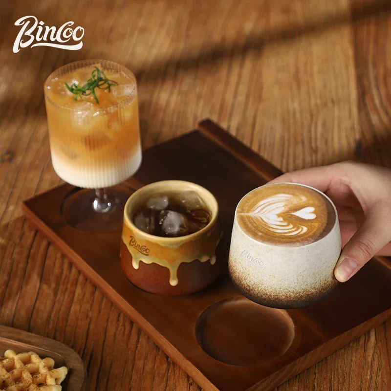 

Bincoo 200ML Retro Coffee Mug Japanese-style Ceramics Breakfast Cup Creativity Color Matching Latte Cup Afternoon Tea Drinkware