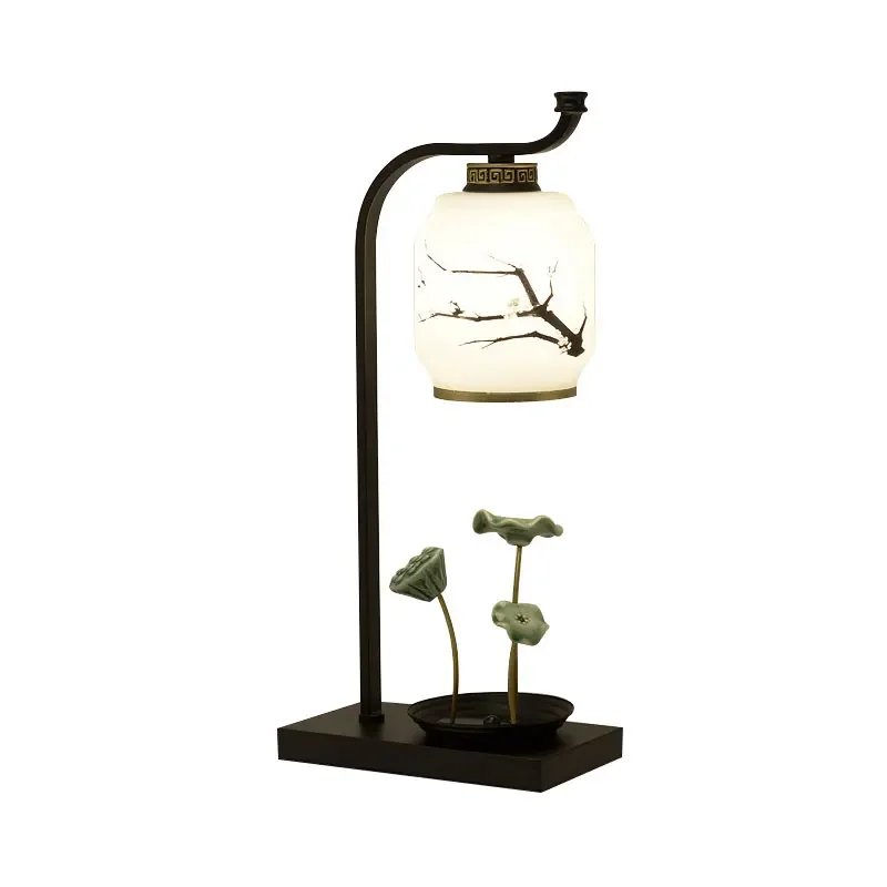 

New Chinese desk lamp, bedroom bedside lamp, classical Zen study lamp, retro Chinese style, living room hotel, room lamps