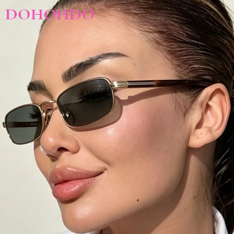Classic Retro Small Square Womens Y2K Sunglasses With Fashionable Metal Frames For Mens Sunglasses Driving Car Sunglasses UV400