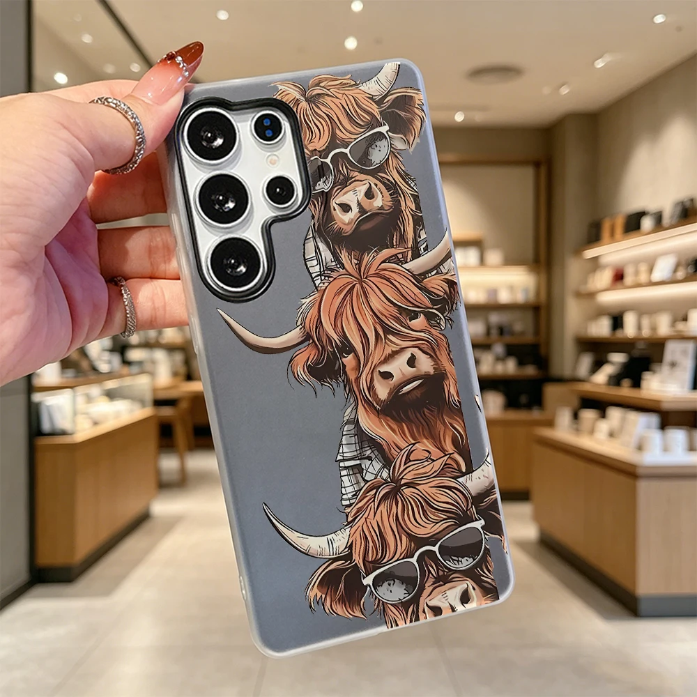 Cool Highland Cows With Shades Fashion Slim Shockproof Phone Case For Samsung Galaxy S26 S25 Ultra FE Daily Back Cover