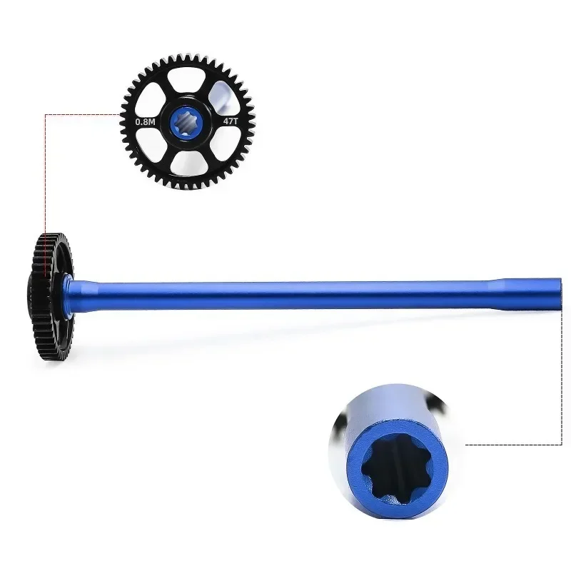 

Metal 47T Spur Gear and Center Driveshaft Set 10755 10756 for TRXS Mini Maxx RC Car Upgrade Parts Accessories