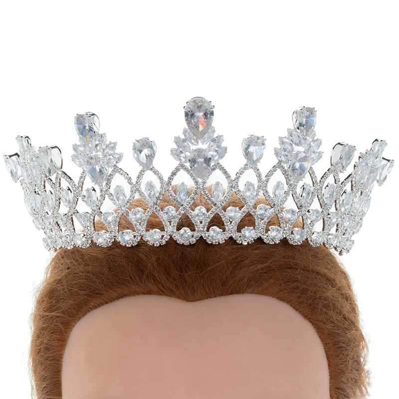 Princess Crowns HADIYANA Accessories Hair Jewelry Classic Design For Women  Wedding with Zircon BC5258 Tiara  Headpieces