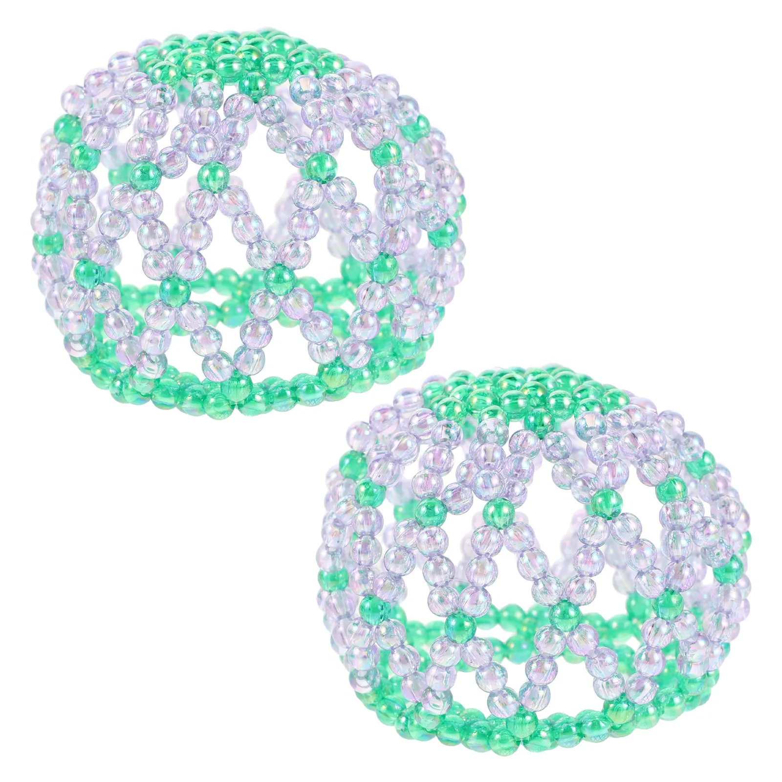 2Pcs Handmade Rhinestone Crochet Hair Net Elastic Ballet Bun Cover for Dance Skating Women Fashion Crystal Beaded Hair