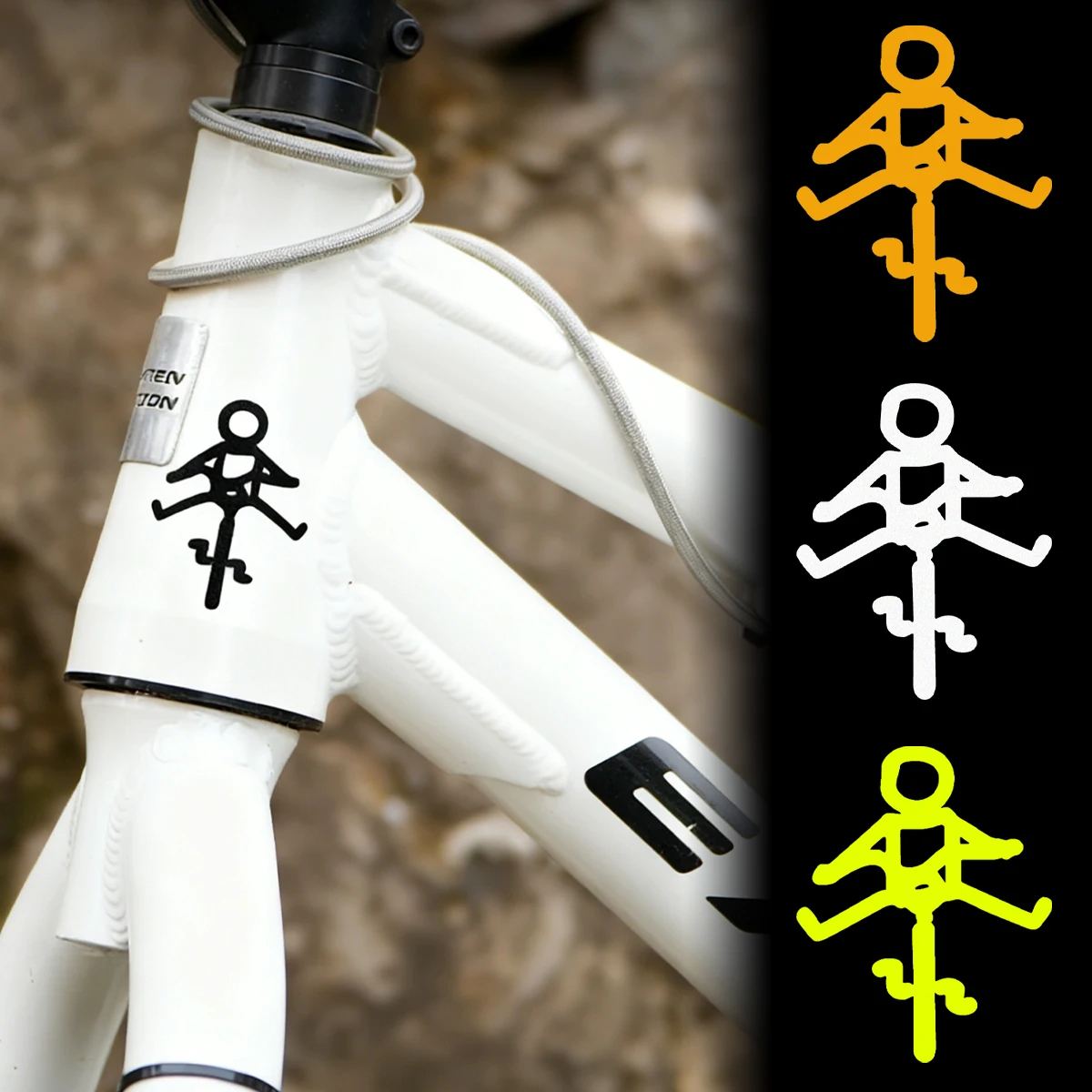 3PCS Be Careful While Riding Fahrradaufkleber Reflektierende Rennrad MTB Fahrrad Oberrohrrahmen Selbstklebende Vinyl-Aufkleber Zubehör
