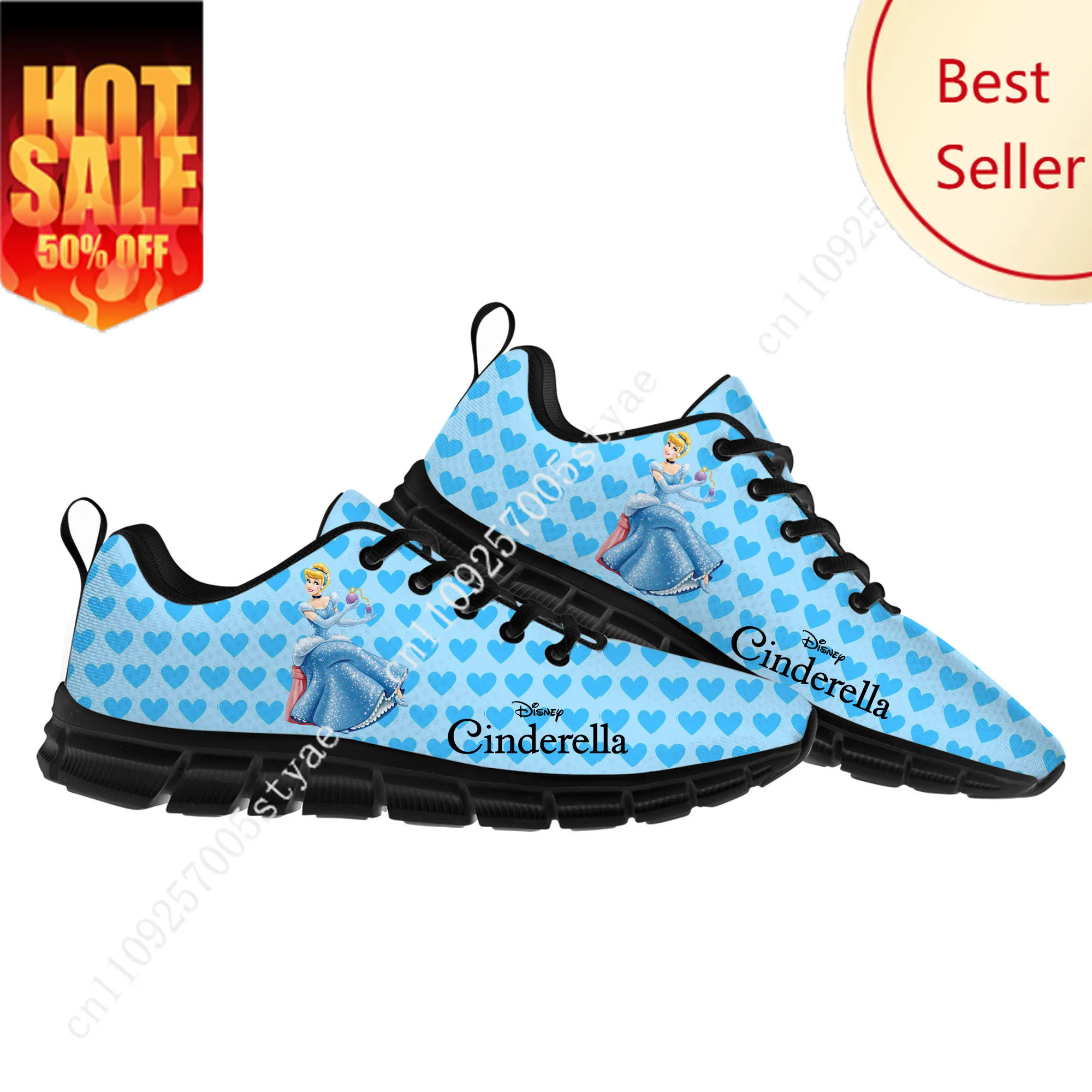 

Кроссовки «Золушка» с дизайном в стиле мультфильмов Диснея, с возможностью нанесения собственного фото, логотипа, текста, для вечеринок, праздников, подарков, индивидуальный дизайн обуви
