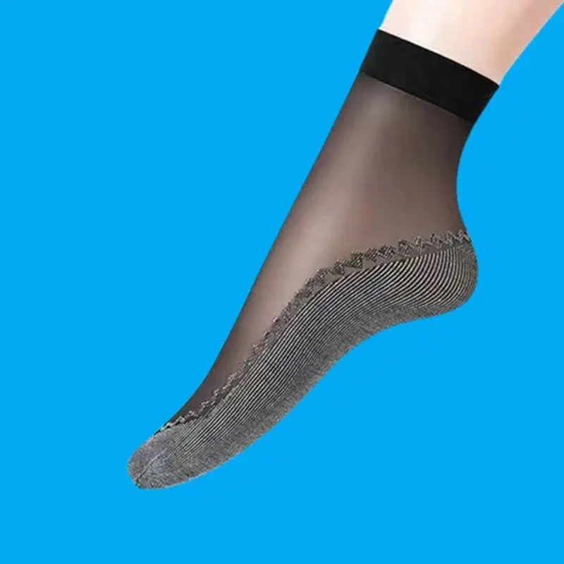 5/10 Pairs Thin Women's Short-tube Sweat-absorbent Socks Velvet Cotton Sole Steel Second Generation Spring and Summer Stockings