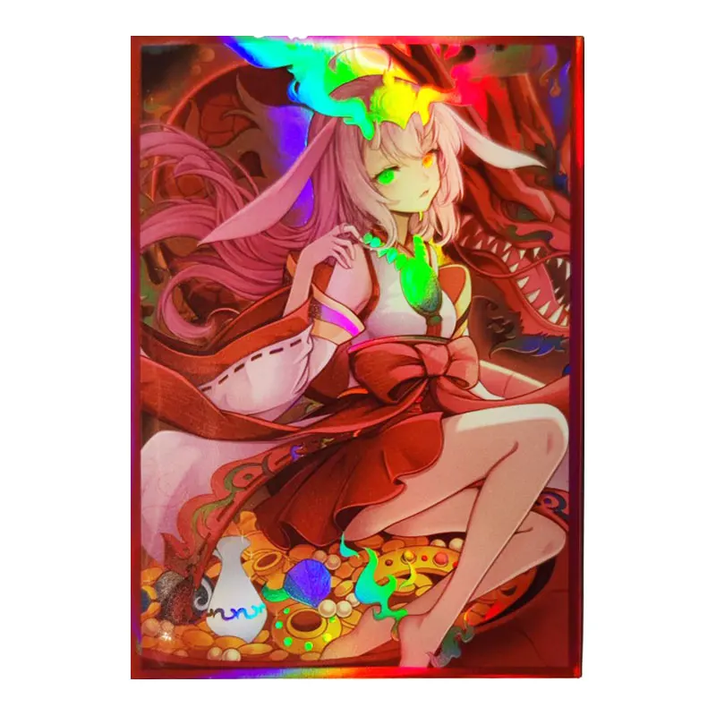 

63x90mm 50PCS Holographic Sleeves YUGIOH Card Sleeves Illustration Anime Protector Card Cover for Board Games Trading Cards