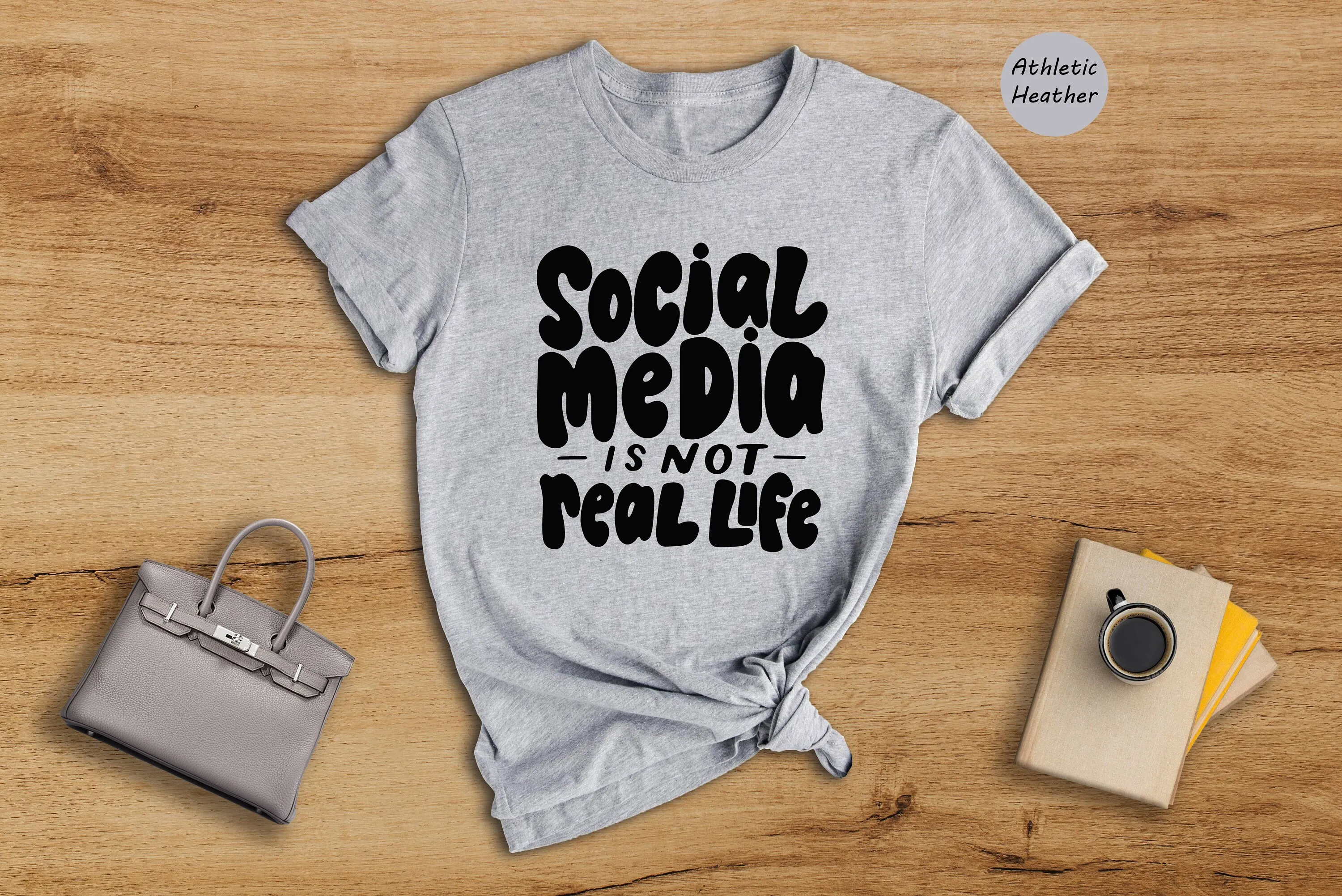 

Social Media is not Real Life T Shirt Mental Health Awareness Therapist Funny
