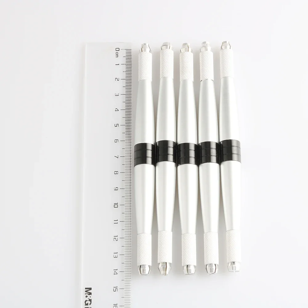 Silver dual-purpose eyebrow pencil, black and white dual-purpose eyebrow pencil for eyebrow tattooing (without blade)