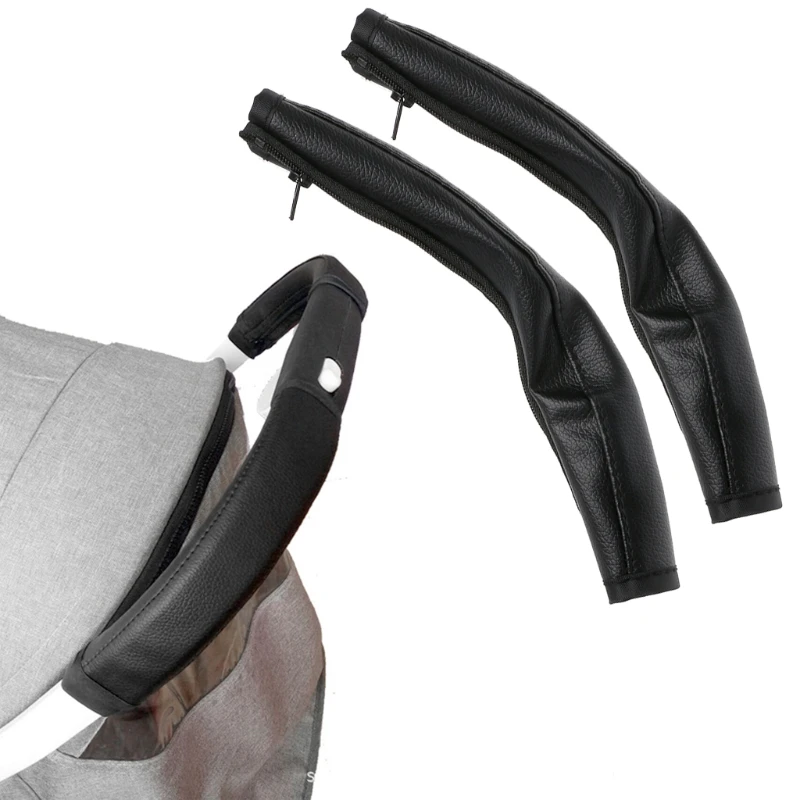 

2pcs For Yoyo Yoya+ Pram Stroller Accessories Baby Stroller Armrest Handle Covers Protective Case Zipper Pu Leather Covers