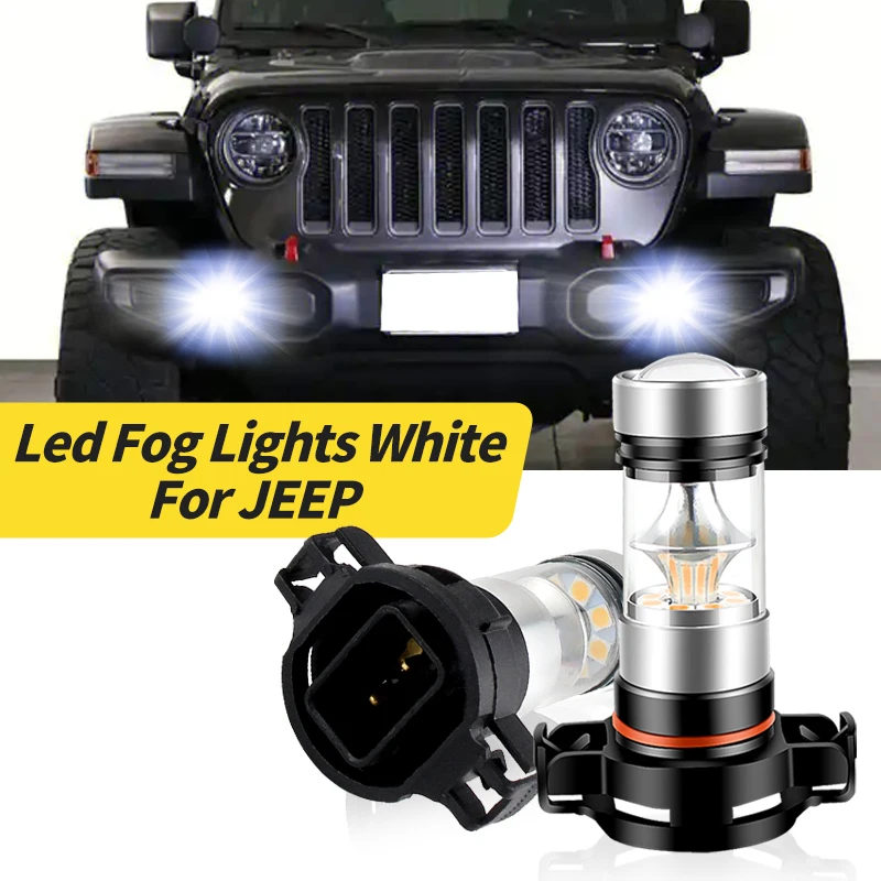 2PCS Canbus LED Car Front Fog Light Bulbs Lamps 2504 PSX24W 12276 For JEEP Wrangler 2011-2019 Patriot 2010-2017 Wrangler JK 2018