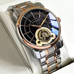 AOKULASIC Men New Mechanical Watch Tourbillon Wristwatch Waterproof Sport Automatic Watches Man Business Clock Relogio Masculino