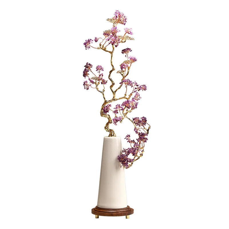 

New Chinese purple gas Donglai light luxury crystal lucky Nafu decorative ornament TV cabinet living room entrance opening gift