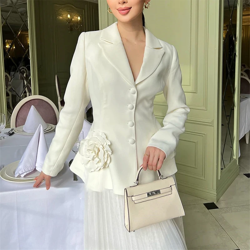 تخصيص أنيقة الخامس الرقبة قطعتين فساتين السهرة الرسمية دعوى زر الطية ثلاثية الأبعاد زهرة زين فساتين لحضور الحفلات الموسيقية 2025