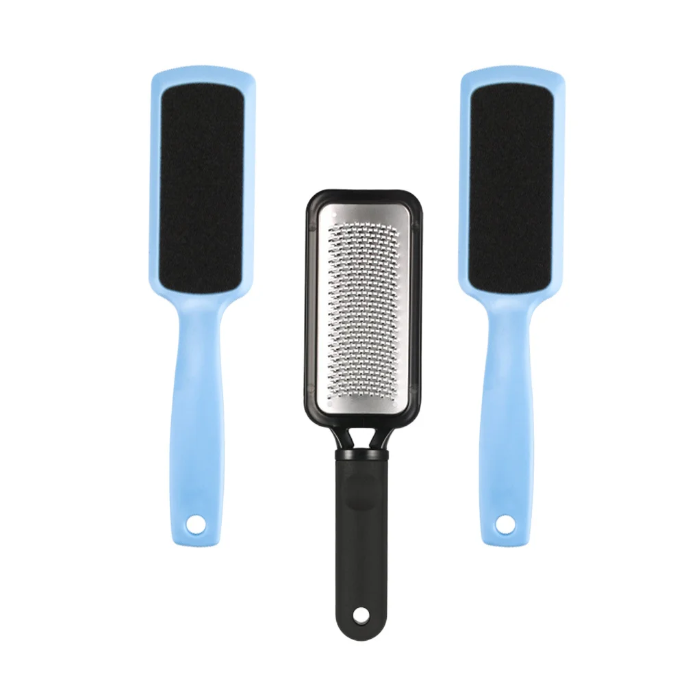 

Набор из 3-х двусторонних пилок для ног из нержавеющей стали с абразивной поверхностью для удаления мозолей, профессиональный, для твердых кожи