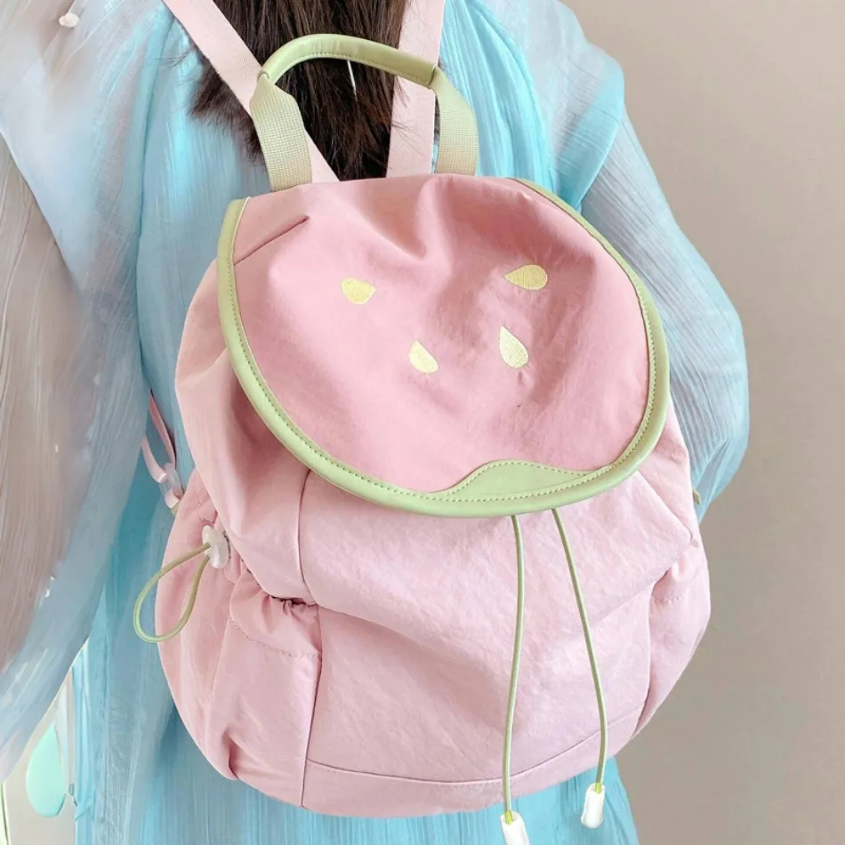 

Girl Strawberry Large Capacity Schoolbag Japanese Ins Wind Niche Watermelon Backpack Simple Light Summer Dopamine Fruit Backpack