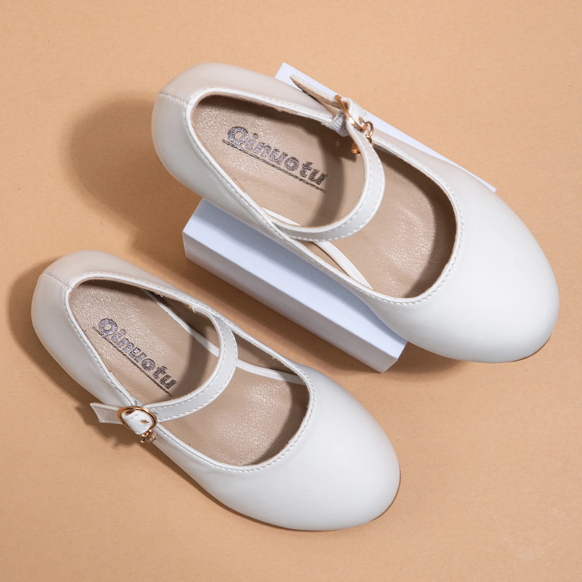 Children Girls Leather Shoes White Princess High Heel Shoes For Kids Girls Performance Dress Student Show Dance Sandals 26-37 신발