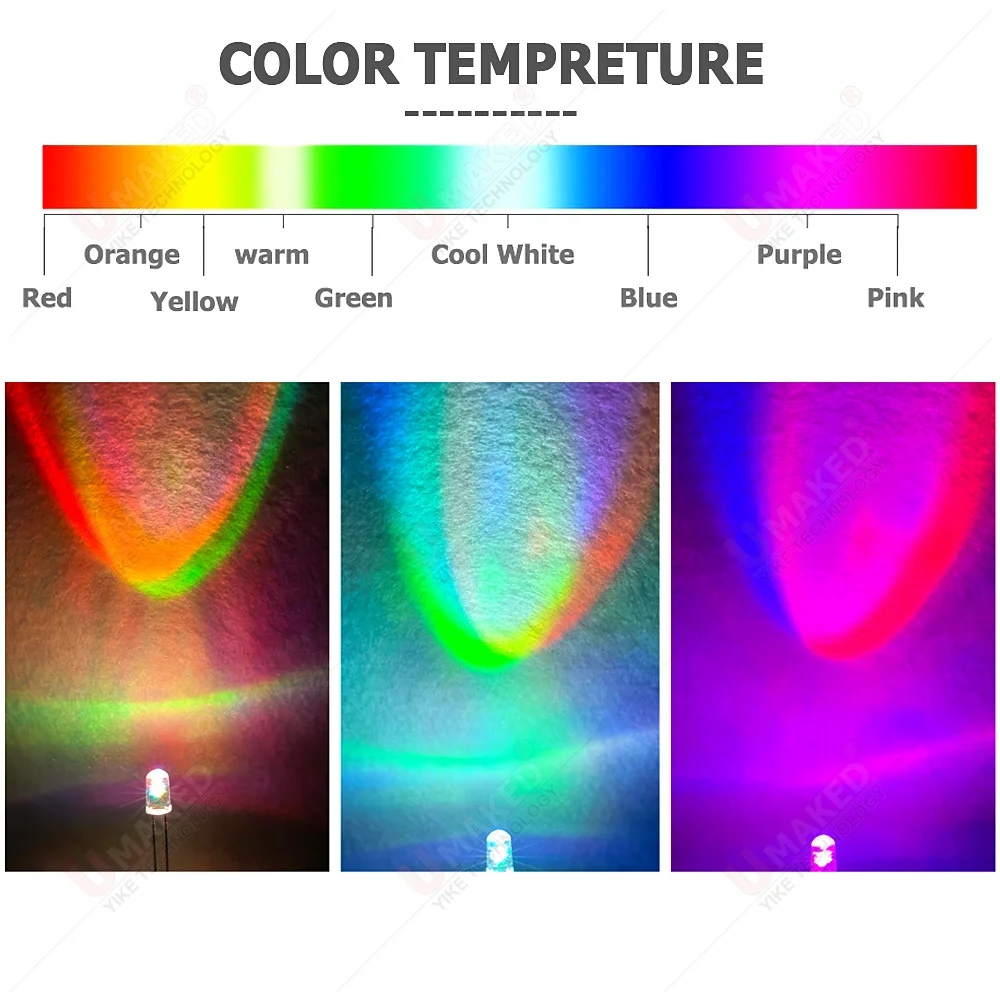 1000Pcs 5mm Led Diodes Self-Flashing White Red Green Blue Yellow Clear Len Color Changing Light Emitting Diy Led Lamp Beads DIP 5