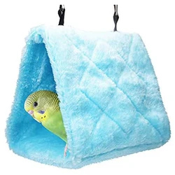 Pet Bird Nest Hammock Hanging Cave Cage Plush Snuggle Happy Hut Tent Bed