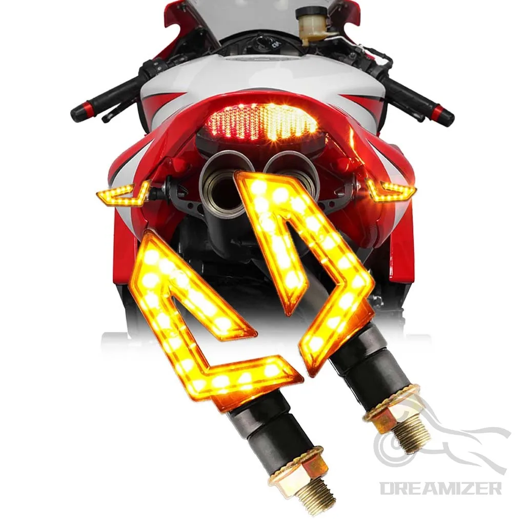 2pcs Universal Motorcycle LED Turn Signal Light Amber Blade Lamp Indicator Blinker Waterproof Flashing Moto For Suzuki