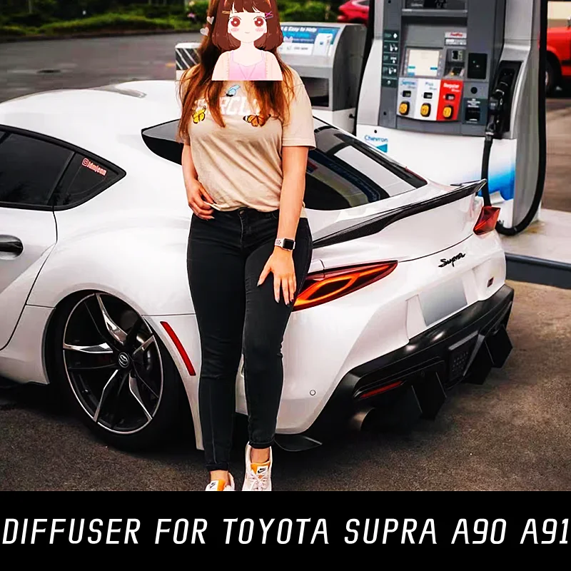 

For Toyota Supra A90 A91 2019-2022 Real Carbon Fibe Rear Bumper Lower Diffuser Lip Spoiler Splitter Chin Car Tuning Accessories