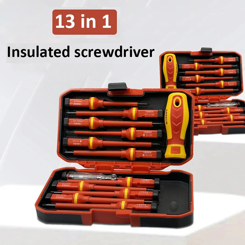 Insulated Magnetic Screwdrivers High Hardness CRV Steel Slotted Phillips Cross Straight Heads Screw Driver Electrician Hand Tool