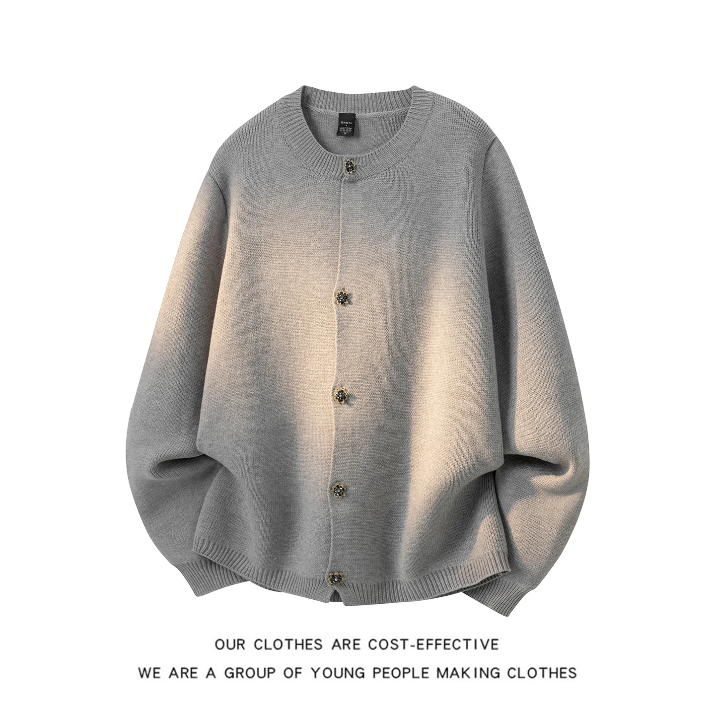 

ay Button-Up Cardigan Sweater Men's Heavyweight Versatile Old Money Sle CleanFit Premium Knitted Outerwear Spring Leisure