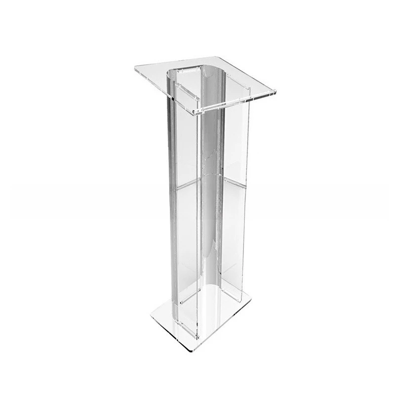 Acrylic reception desk, hosting speech podium, transparent floor-to-ceiling speech podium in the conference room