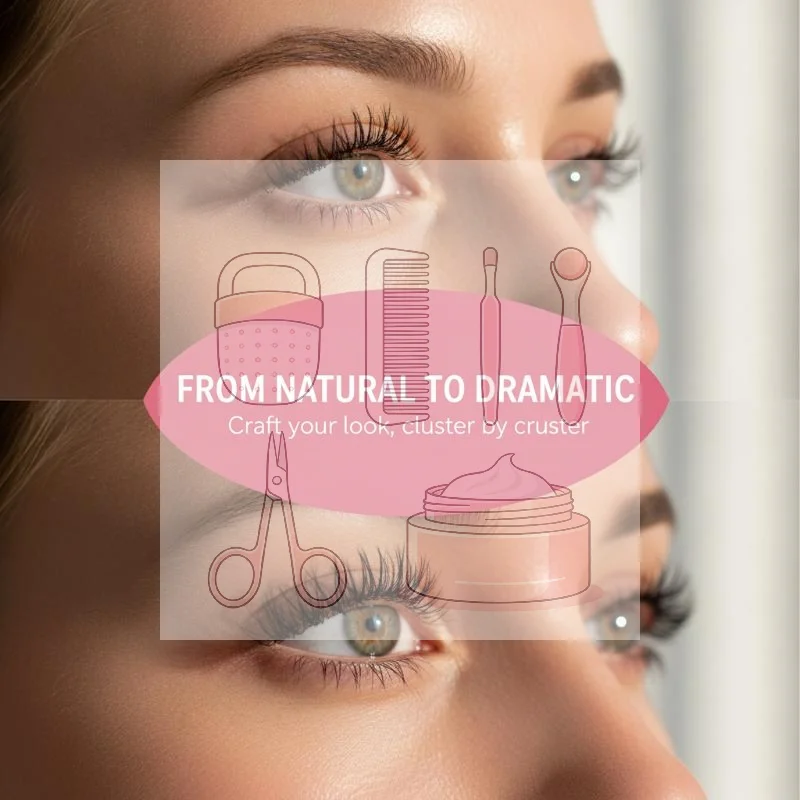 DIY Personal Lashes Eyelash Cluster Natural Lashes 8-16MM Curly Hair Clusters Lashes Fluffy Eyelash Extensions