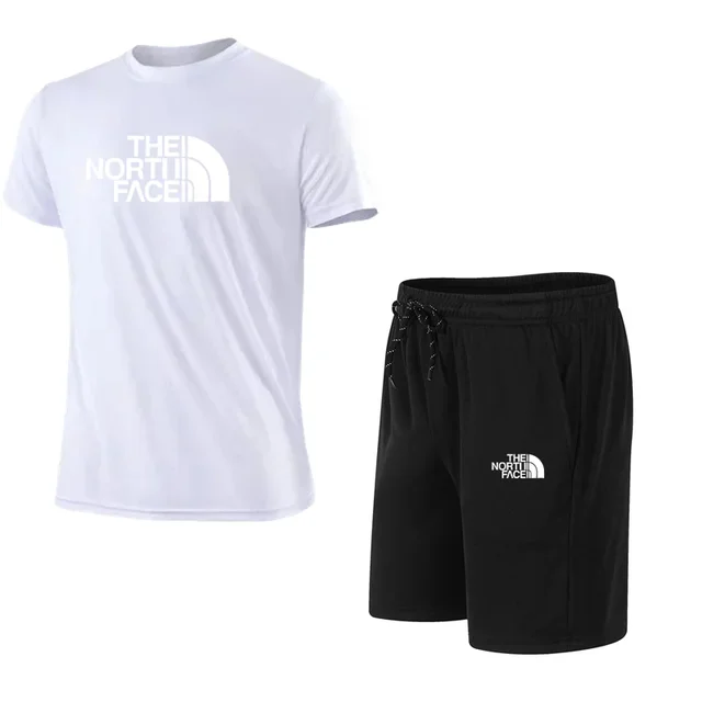 2024 Letni popularny męski zestaw T-shirt + spodenki Męski zestaw sportowy z nadrukiem Moda rekreacyjna Zestaw koszulek z krótkim rękawem Męski zestaw do joggingu