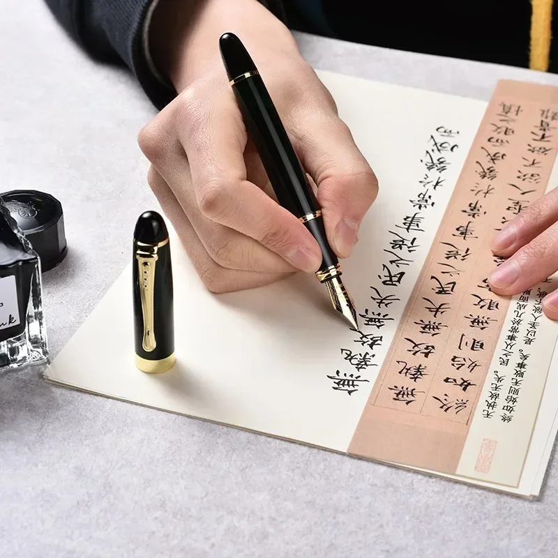 Jinhao X450 pena tinta 1.0mm miring/M jenis halus Iraurita Nib mewah elegan pena menulis perlengkapan alat tulis kantor sekolah