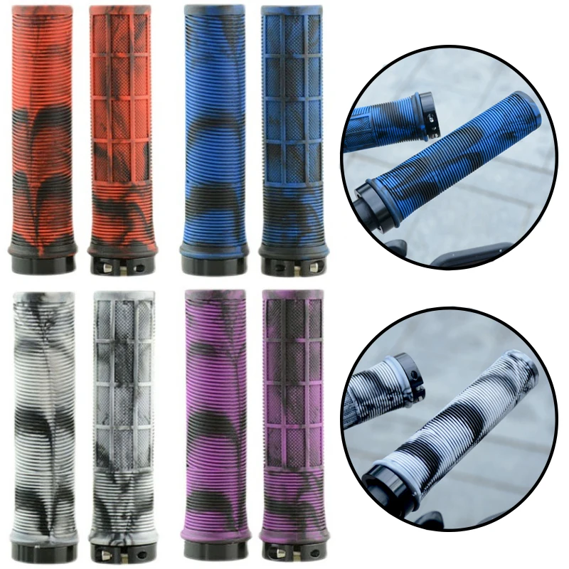 Bicycle TPR Handlebar Grips Lockable Rubbe MTB Handlebar Cuffs Ultralight Non-slip Mountain Bike Grips Cycling Accessories