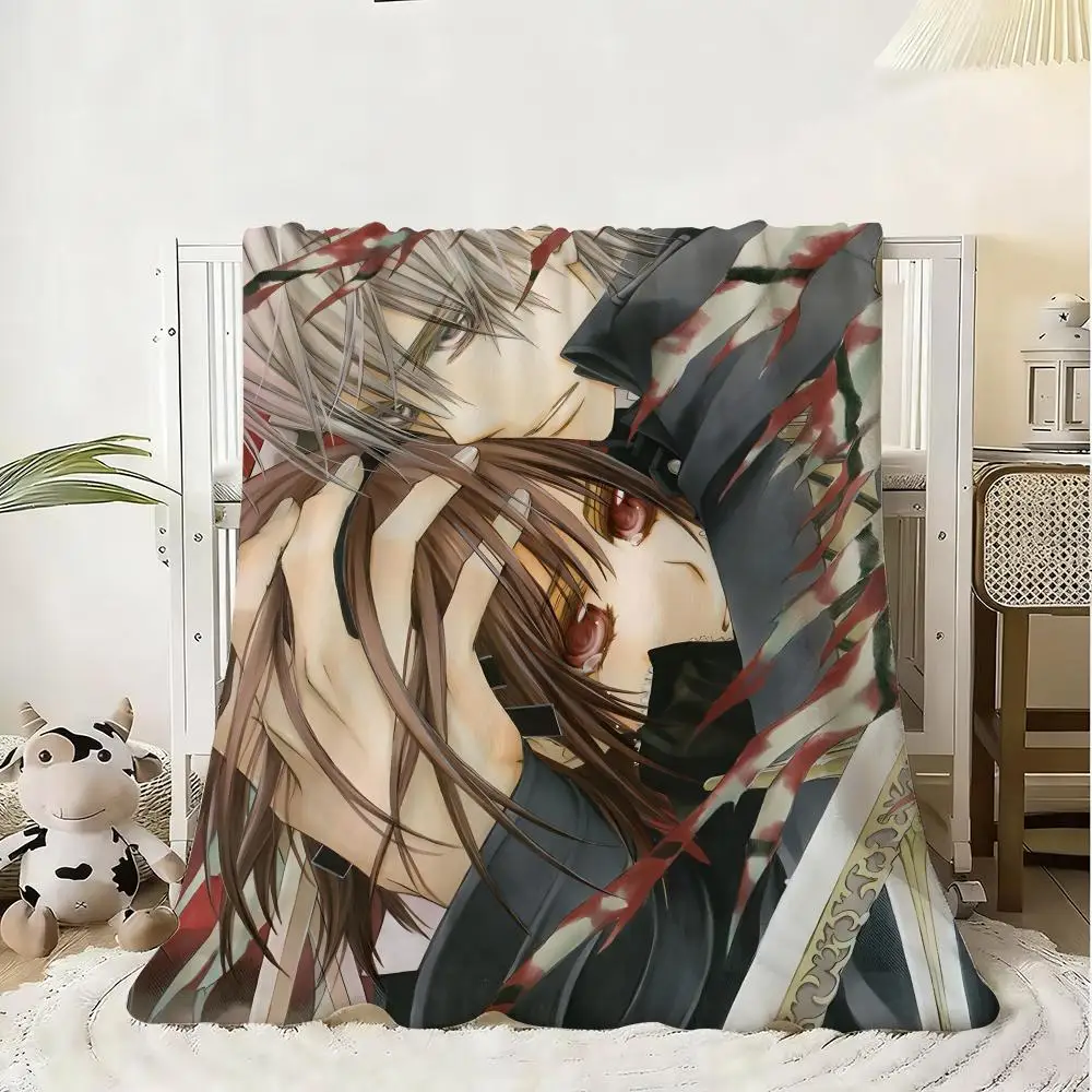 V-Vampire Knight Vintage Throw Soft Flannel Blanket Warm Knee Skin-Friendly Throw for Sofa Office Bed Traveling Winter Oversize