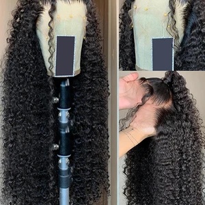 High density 300% 40 46 inch deep wave 13x6 HD HD front Human hair wig loose water curly 360 front wig 12 Main Sales Lace Front Cacheada - №11