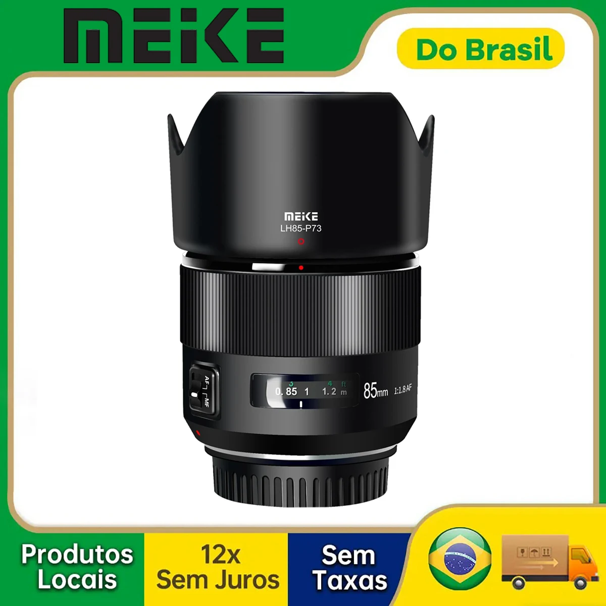 【Do Brasil】Meike 85mm F1.8 Full Frame AF Medium-Telephoto Portrait Lens for Canon EOS EF Mount Cameras 5D Mark IV 6D Mark II