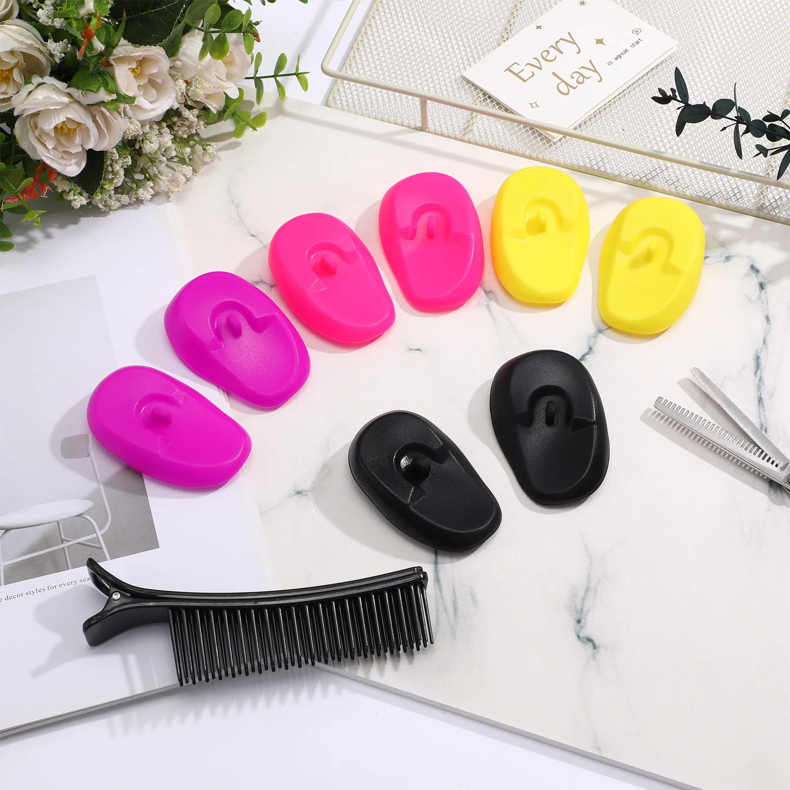 مقاوم للماء صبغ الشعر غطاء للأذنين مقاومة للحرارة سيليكون الأذن يغطي لتصفيف الشعر صالون المنزل استخدام أدوات التصميم الأذن #3