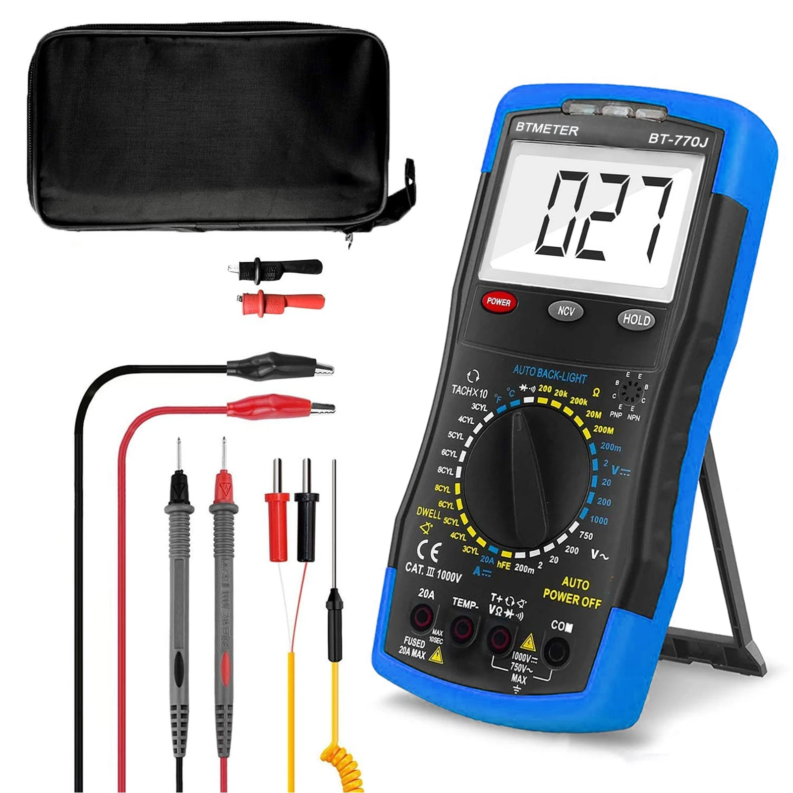 

BT-770J 3 1/2 digital automative enging analyzer multimater Automobile maintenance Digital car multimeter AC/DC on-off testing