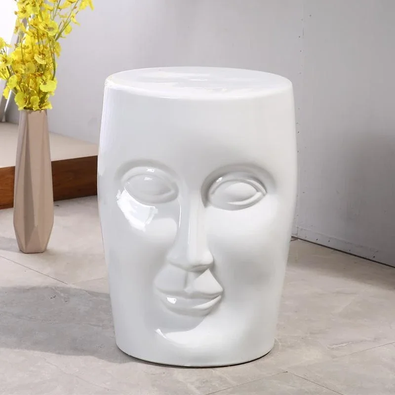 Creative Face Stool Ceramic Drum Stool Human Face Stool Face Porcelain Pier Living Room Home Soft Furnishings Storage Rack