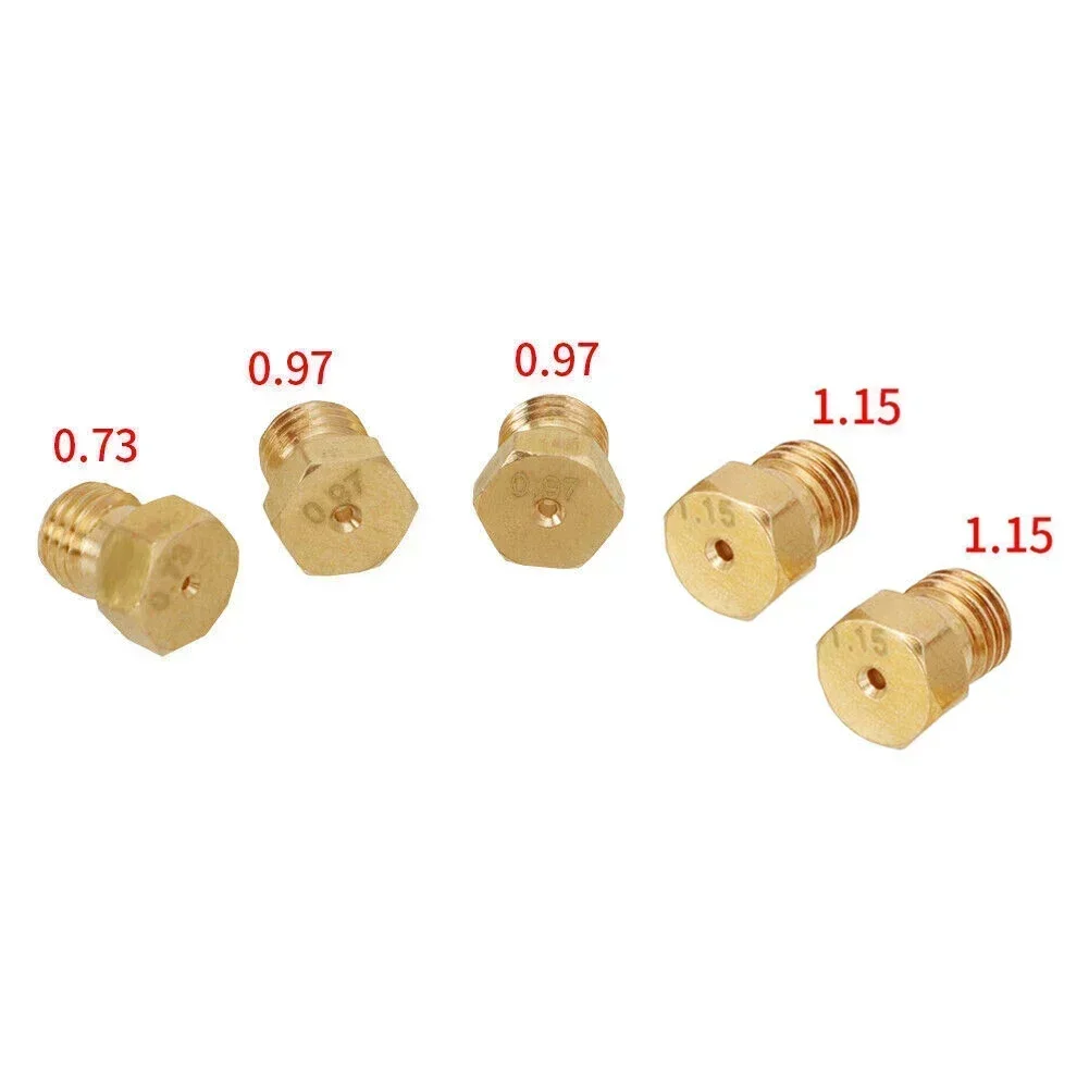 5PCS Burner Gas Natural Gas Hob LPG Conversion Kit Jets Nozzles Injectors Set Features Standard M6 X 0.75 Thread