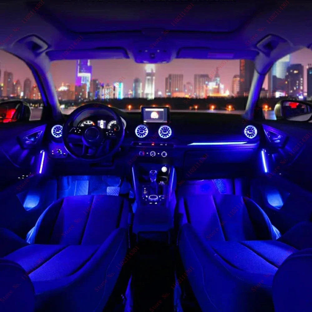 21 Color led Ambient light Lamp Air Vent Fit For Audi 2018-2025 Q2L Front Air Vent Atmosphere Advanced Light Decoration lamp