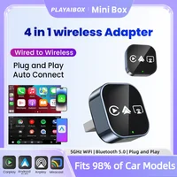 Nuevo Adaptador Inalámbrico 4 en 1 para Carplay, Android Auto y Mirror Link 2026, Mini Caja Inalámbrica, Conexión Rápida Bluetooth y WiFi, Plug and Play