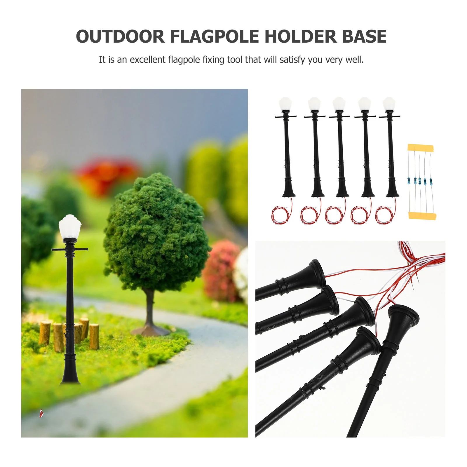 Street Light Model Building Decoration Miniature Landscape Scene Layout Props Decorate DIY for Micro Abs Eco-friendly