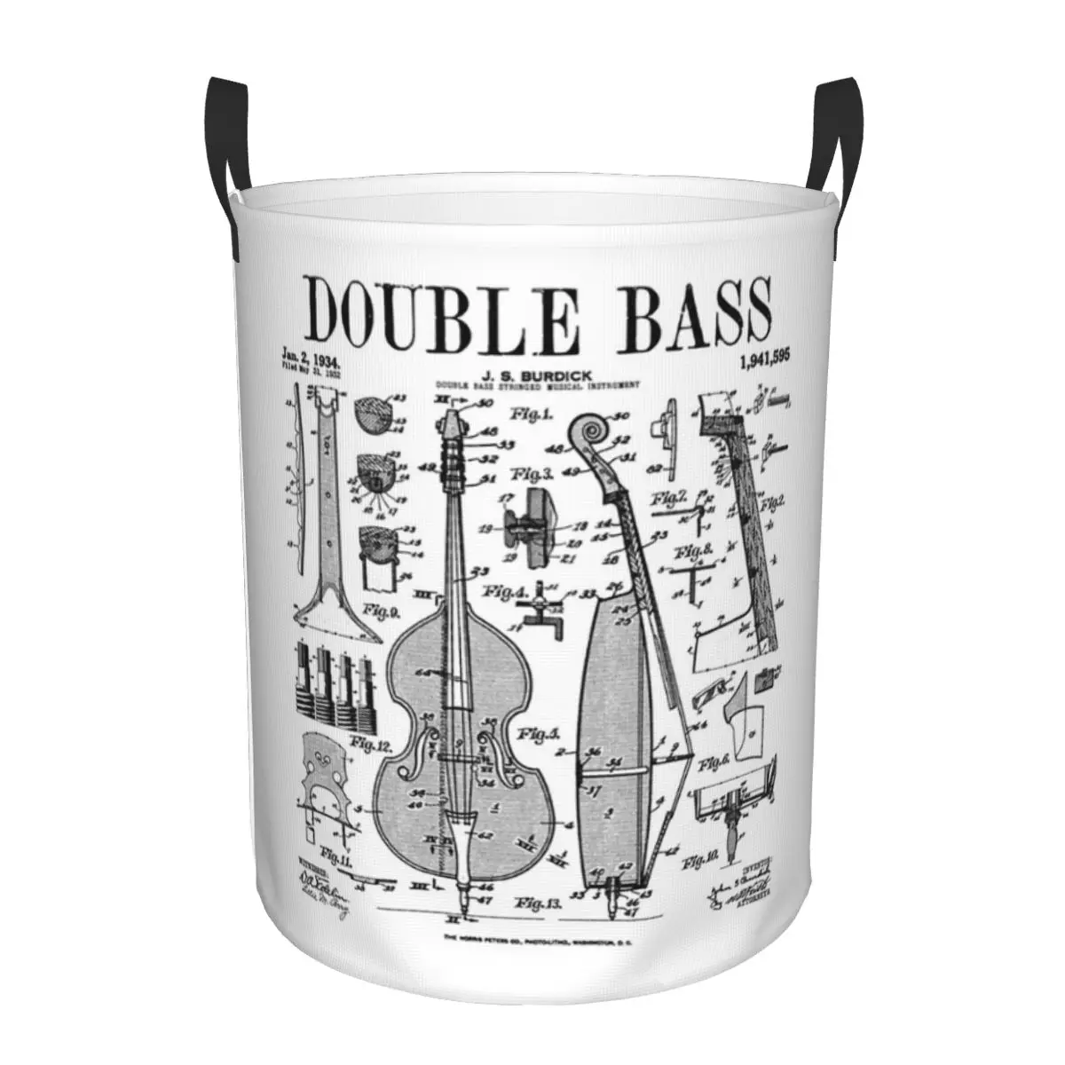 

Двойной бас-гист, бассист, музыкальный инструмент, винтажные патентные корзины для грязного белья, складная корзина для хранения одежды для дома и детей